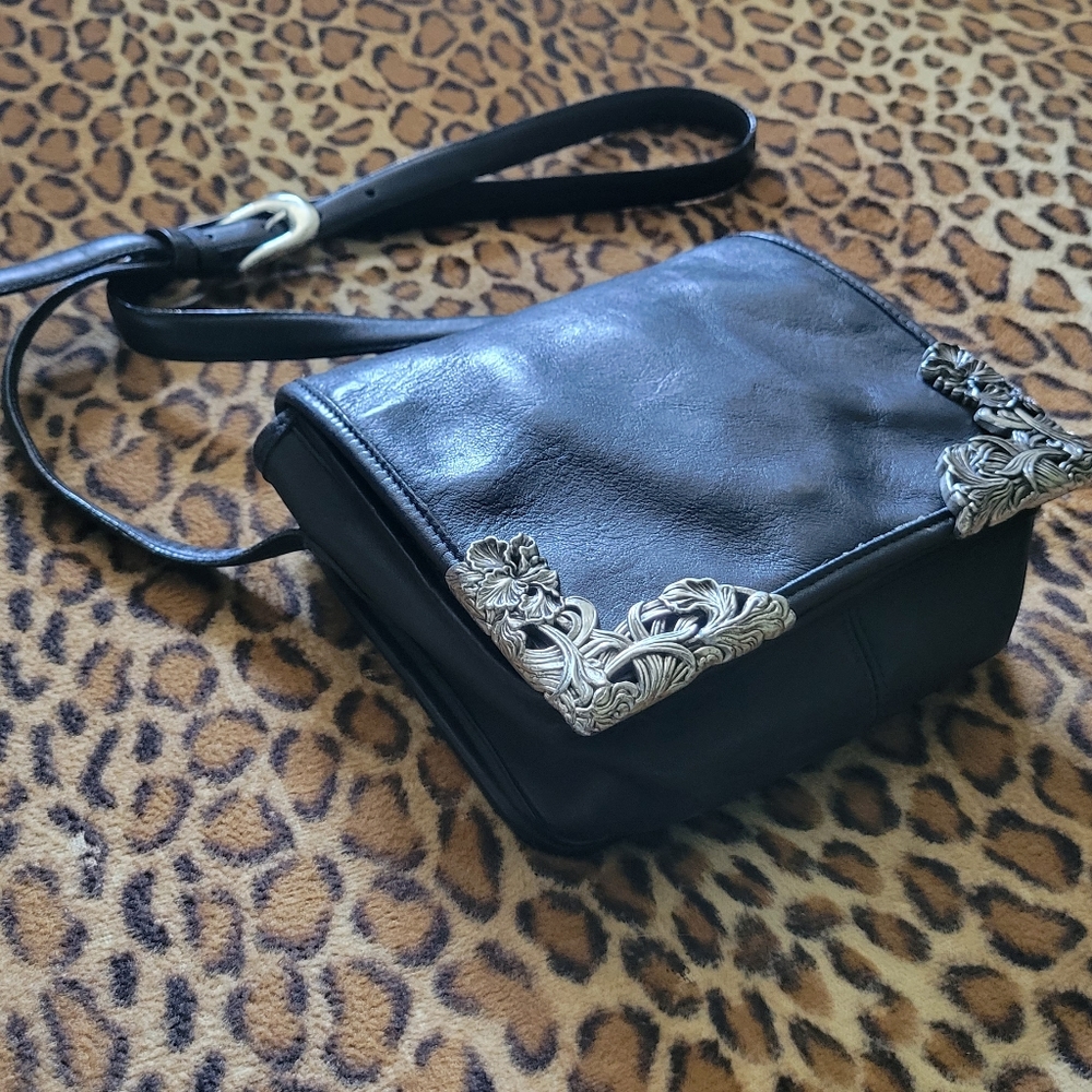 Brighton Leather & Metal hardware small bag vintage